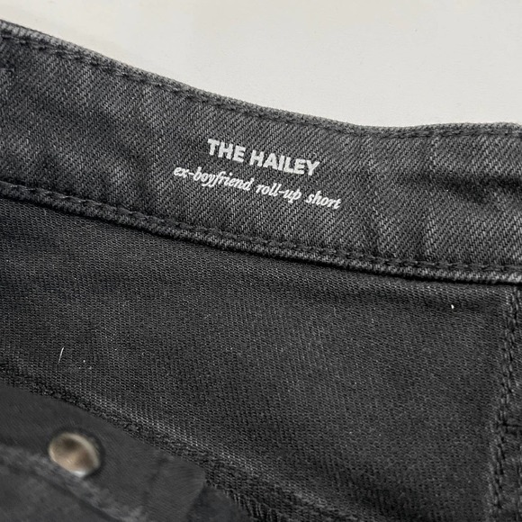 AG Adriano Goldschmied The Hailey Ex Boyfriend Roll Up Jean Short Black Size 26 - Picture 3 of 9